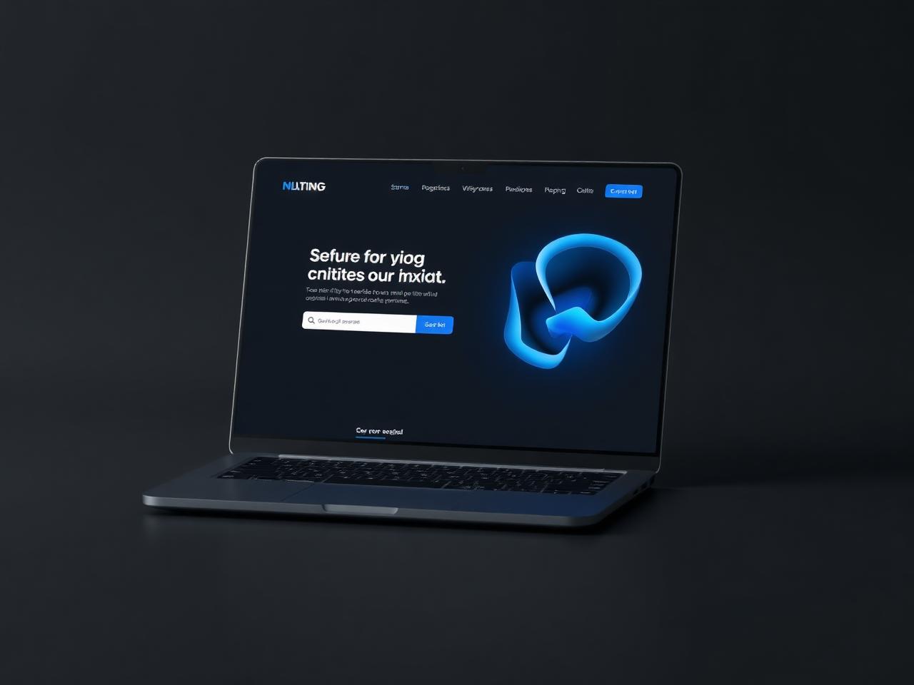 Modern website design on laptop